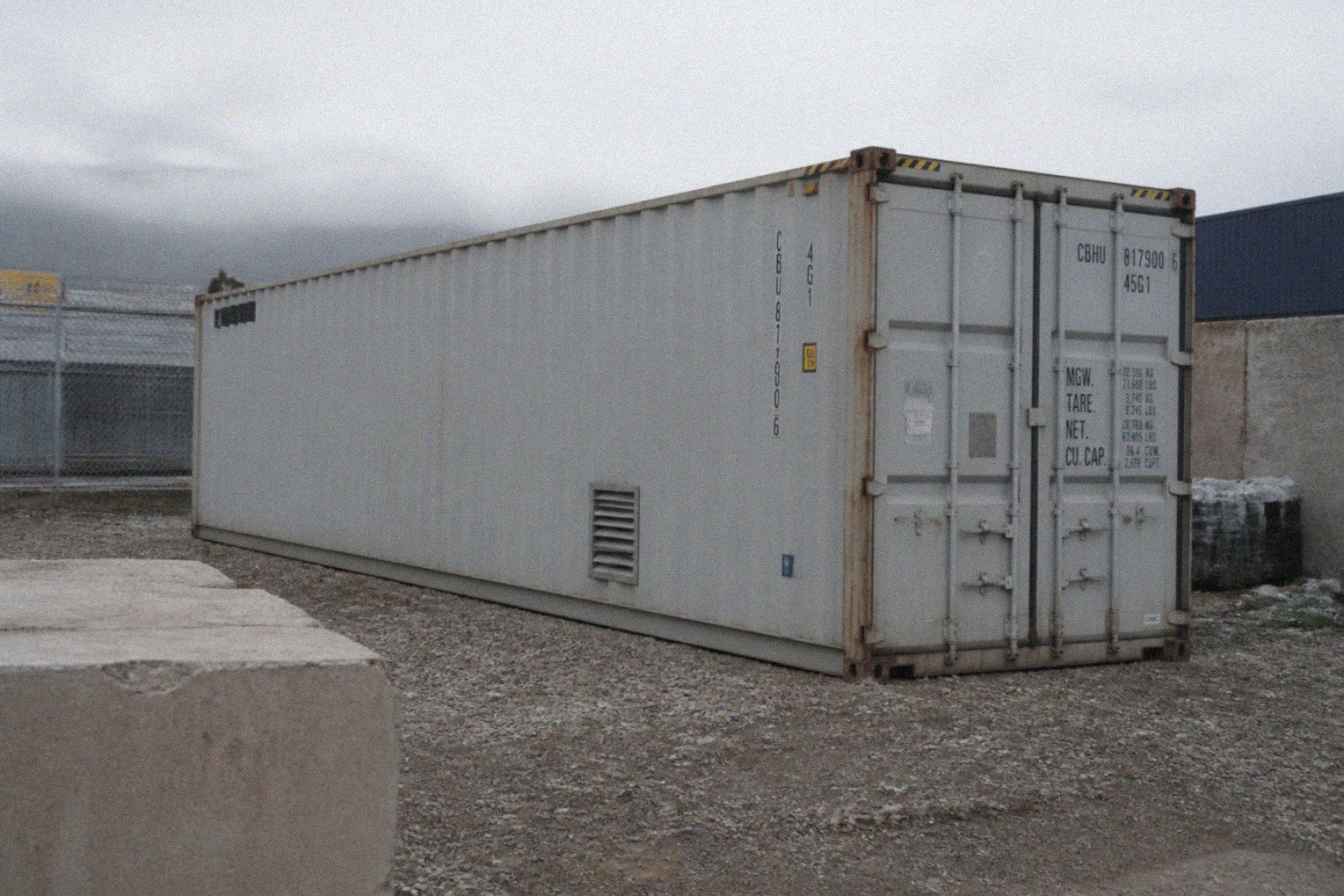 Forty-foot containerized SGVG plant in an industrial yard